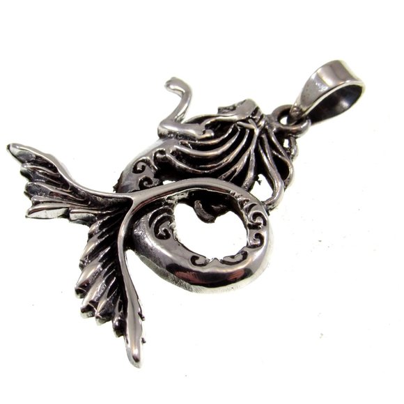 Solid 925 Sterling Silver Sea Hag Mermaid Pendant, Ocean Nymph Mermaidcore Charm - Picture 7 of 8